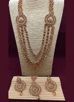 Chandbali Designer Three Layer Stone Studded Long Necklace Set